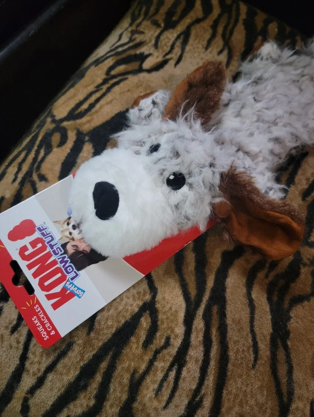 Kong Dog Scruffz Low Stuff Plush Squeaky Puppy Dog Toy Large Ea.